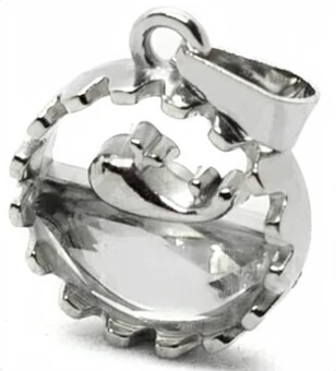 Dije de acero quirurgico cubic cristal mar con mini ballena 18mm
